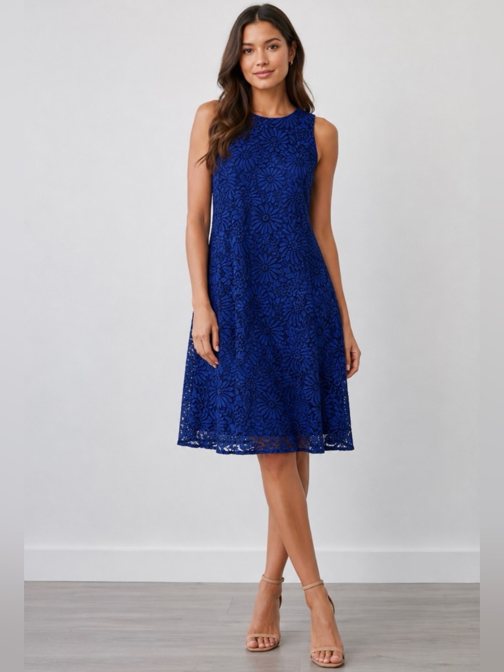 Tommy‎ Hilfiger Women’s Sleeveless Blue Lace Lined Dress Size 6